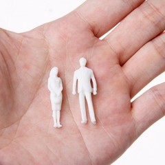 50/100 Pcs 1:75 Scale Mixed Model Railway Train People Figures Miniature White