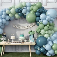 Blue and Green Balloon Arch Kit 107Pcs Dusty Blue Sage Green Balloons Garland…