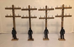 4 LINEMAN POLE & Silhouette Climber | cake decoration | 12” Miniature Decor