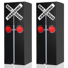 2 Pcs Train Party Decorations 17 Inch Railroad Crossing Sign Track Classic