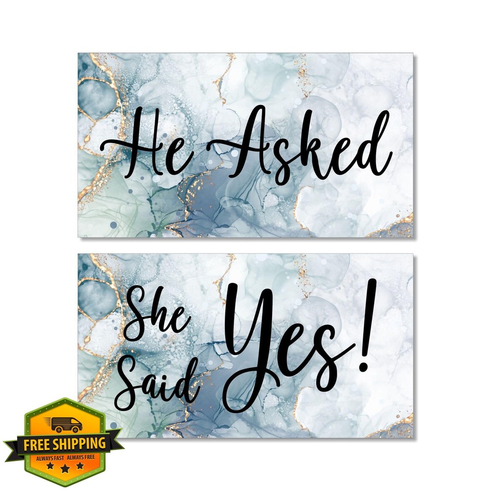 Back40Life «He Asked She Said YES» Wooden Photo Props Wedding Engagement