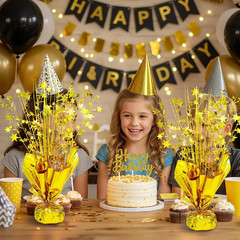 6 Pack Metallic Foil Spray Centerpiece Table Decoration Gold Party Centerpieces