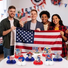 9Pcs 250 Anniversary USA Honeycomb Centerpiece, USA 250th Anniversary Decora…