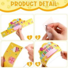 36 Pcs Happy Birthday Crowns Paper Hats for Kids School Classroom Celebration