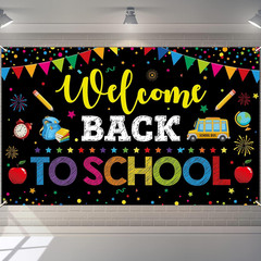 Welcome Back to School Backdrop, 72 X 44 Inch First Day of School Banner | Welco