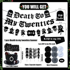 Death to My 20S 30Th Birthday Decorations, Rip to My 20S Birthday Set | Includes