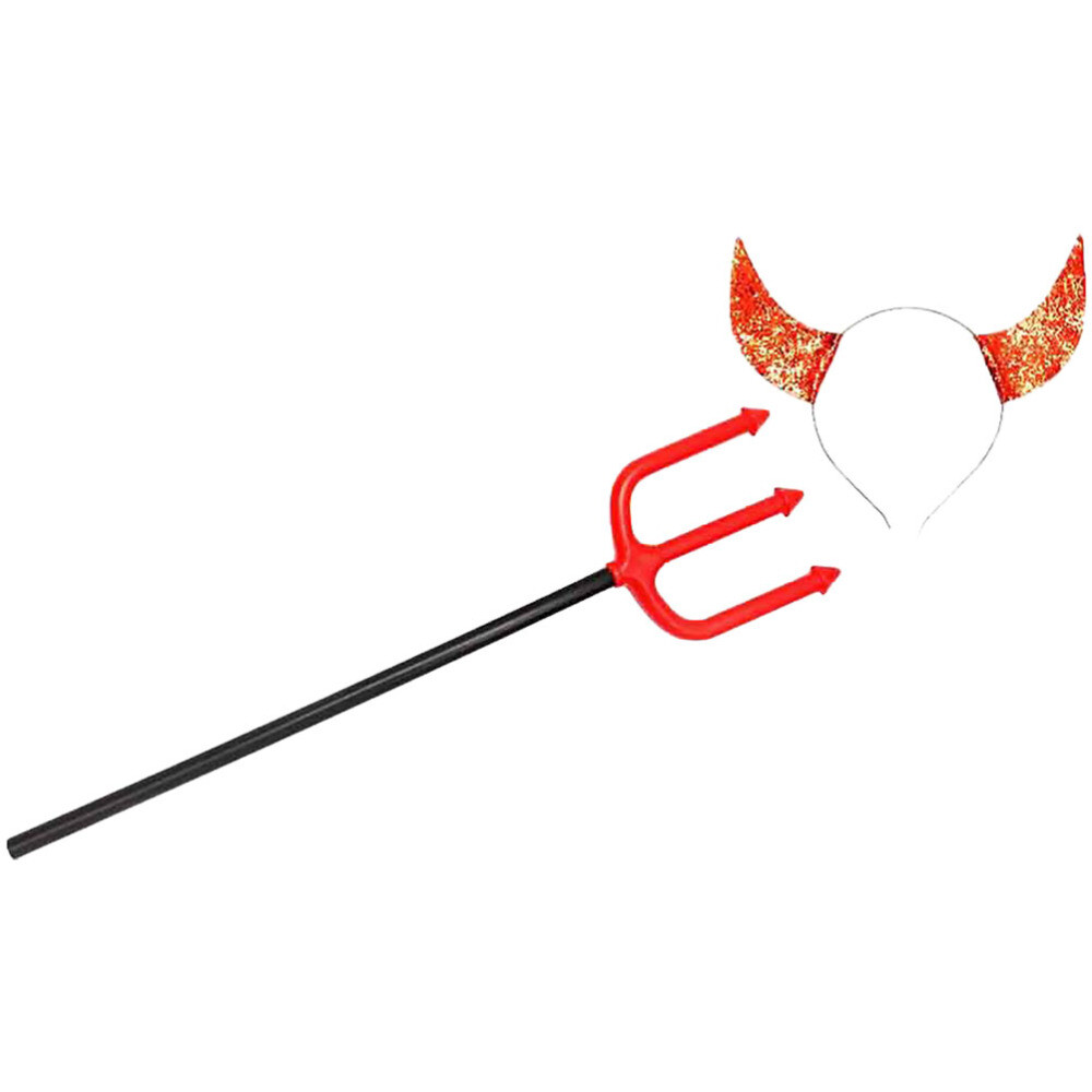 1 Set halloween pitchfork Elegant Masquerade Fancy Dress Party Ox Horns