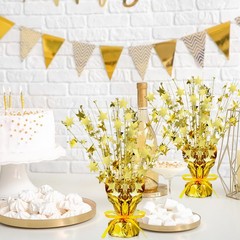 6 Pcs Metallic Foil Spray Centerpiece Party Star Decoration Table Decor for B…