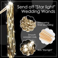 24 Pcs Lighted Wedding Wands LED Tinsel Wands Light up Streamers