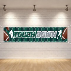 Large Football Game Day Banner Decoration, Red and Yellow Touchdown Banner fo…