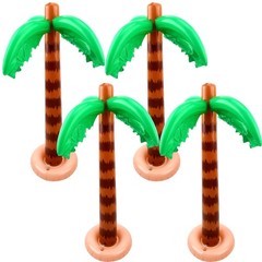 4 Pack 35 Inch Inflatable Palm Tree Large Beach Backdrop Coconut Trees for Sw…