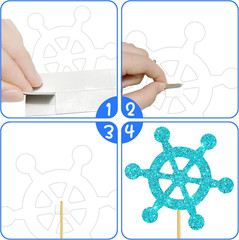 12Pcs Glitter Nautical Centerpiece Sticks Nautical Birthday Party Centerpiece De
