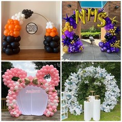 Round Backdrop Stand, Balloon Garland Arch Backdrop Stand Metal Balloon Arch …