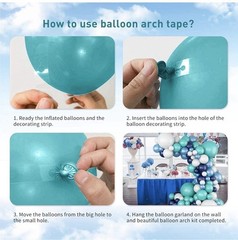 Teal Balloon Garland Arch Kit, Navy Blue Light Blue Teal White Turquoise