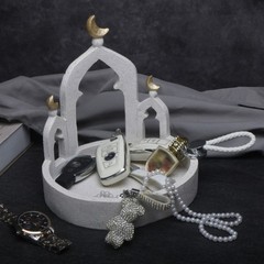 Ramadans Eid Home Decorations Gold White Decorative Mosque Tower Storage Box