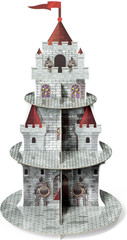 Cupcake Stand 3 Tiers Medieval Knight Cake Holder Castle Grey, Red