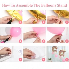 Donut Balloon Table Centerpiece Stand Kit 2 Sets for Table with 2 Doughnut Fo…