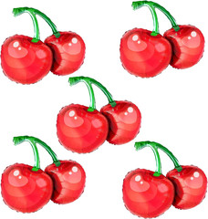 5Pcs 30Inch Red Cherry Balloons,Summer Fruit Cherry Theme Birthday Party Decorat