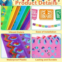 18 Pack Mexican Party Banner, 324FT Cinco De Mayo Decorations, 3 Styles Color…