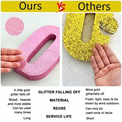 7.8″ Pink Glitter Number 1 Wooden Table Centerpiece for Birthday Party