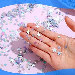 60g Silver Star Confetti Metallic Foil Glitter Shine Party Table Decor