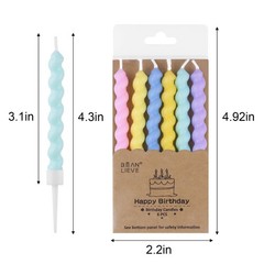 BEAN LIEVE 12-Count Birthday Candles – Rainbow 12-Count, Multicolor