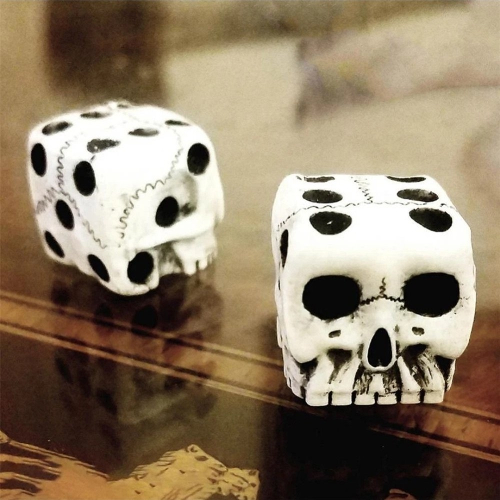 1 Pair Six Sided Horror Skull Bone Skeleton Dice Board Game