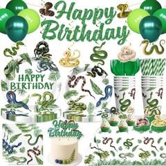 Reptile Snake Birthday Party Supplies – Jungle Theme Decorations, Banner, Cake T
