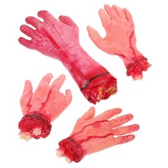 Halloween Scary Silicone Hand Props for Decor Use Lightweight Horror Design 4pcs