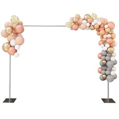 Backdrop Support with Metal Steel Base Silver Decorative Stand Easy to Install