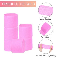 Crepe Paper Streamers 10 Rolls 328ft for Decoration, Pink(1.4 in x 32.8 Ft/Roll)