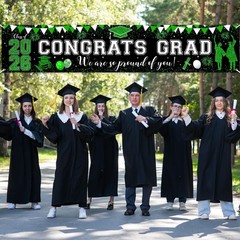 Green Graduation Decorations Outdoor Congrats Grad Banner Large We Are So Pro…