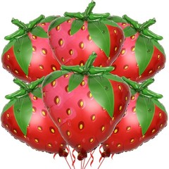 6 Pack Gaint Strawberry Balloons 23 Inch Cute Strawberry Balloons for Cute Be…