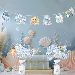 24 PCS Under The Sea Ocean Animal Theme Boy Baby Shower Table Centerpieces