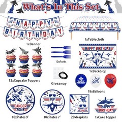 Air Force Birthday Decorations Top Fighter Jet Party Blue