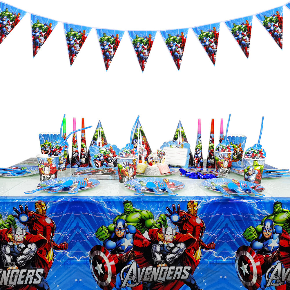 Marvel Avengers Superhero party birthday Spider Hulk decoration tableware plate