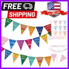 36 Pcs Classroom Rainbow Pennant Banner Inspirational Felt Positive Affirmati…