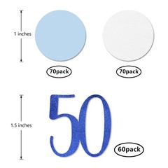 200 PCS Blue Glitter Number 50 Birthday Anniversary Table Confetti