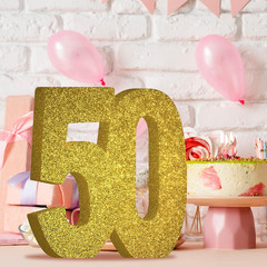 50Th Birthday Decorations for Men and Women,50Th Anniversary Decorations,Gold Gl