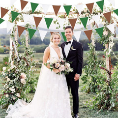 32Ft Green Brown White Party Decorations Brown Green Pennant Banner Fabric Trian