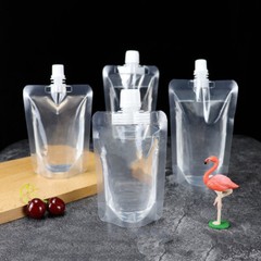 5-100pcs Clear Plastic Spouted Liquid Drink Bag Pouch Portable Liquid Container