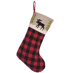 Christmas Stocking Sock Plaid Elk Party Gift Candy Bag Hanging Pendant Tree