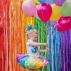 Rainbow Party Decorations, 2 Pack 3.3×6.6ft Pride Decorations, Cartoon