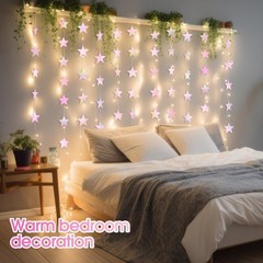 Patelai Glitter Star Garland Banner Decor 130 Feet Star Hanging Bunting Banner