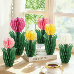 PCS Flower Honeycomb Decor Tulips Table Centerpieces Spring Decoration for Home