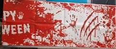 Halloween Table Runner Red & White Red Linen – 14 x 71 Inches – Non-Slip – UK