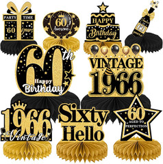 60Th Birthday Party Decorations – 9PCS Vintage 60Th Birthday Table Decorations f