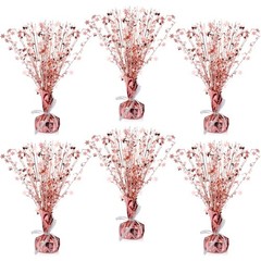Metallic Foil Spray Centerpiece 6 Pcs Rose Gold Small Star for Party Decor