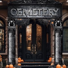 3 Pcs Halloween Cemetery Archway Halloween Cemetery Door Banners Decorations …