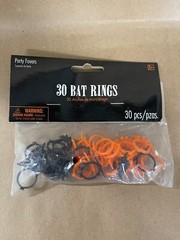 150 pcs Halloween Bat Ring, Orange/Black, Party Favors, Trick or Treat Giveaway